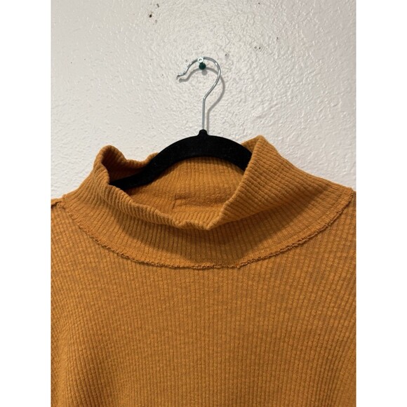 WE THE FREE PEOPLE Women’s Orange MOON DAISY Top Mock Neck Ribbed Long Sleeve Sm - Picture 5 of 8